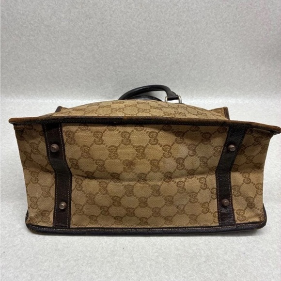 Gucci Brown and Tan Monogram Satchel - Picture 9 of 16